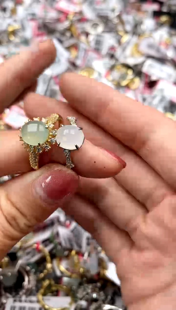 【闪购商品】翡翠戒指银S925镶嵌77777   0