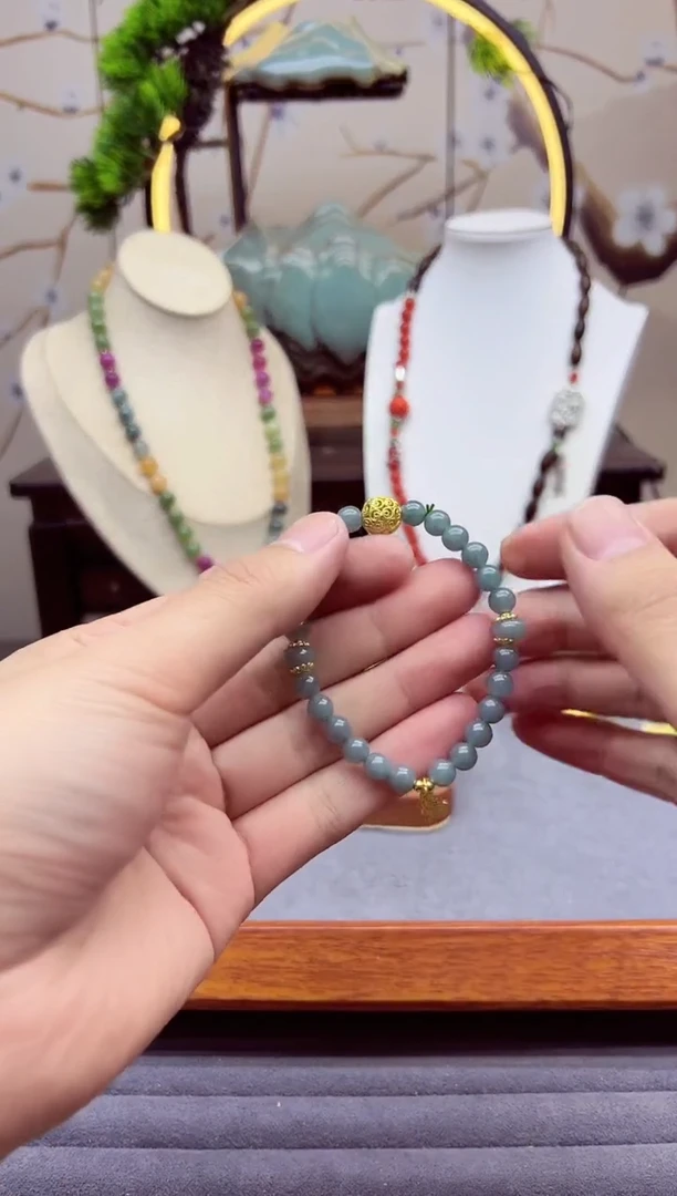 【闪购商品】翡翠手链14K金镶嵌S497````