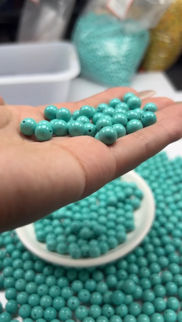 玛瑙/玉髓颈饰未镶嵌w408高瓷绿*松8mm*25颗