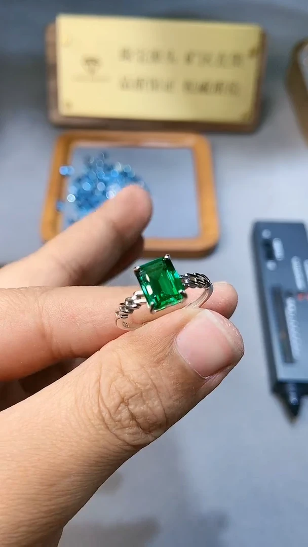 【闪购商品】透辉石戒指银S925镶嵌354