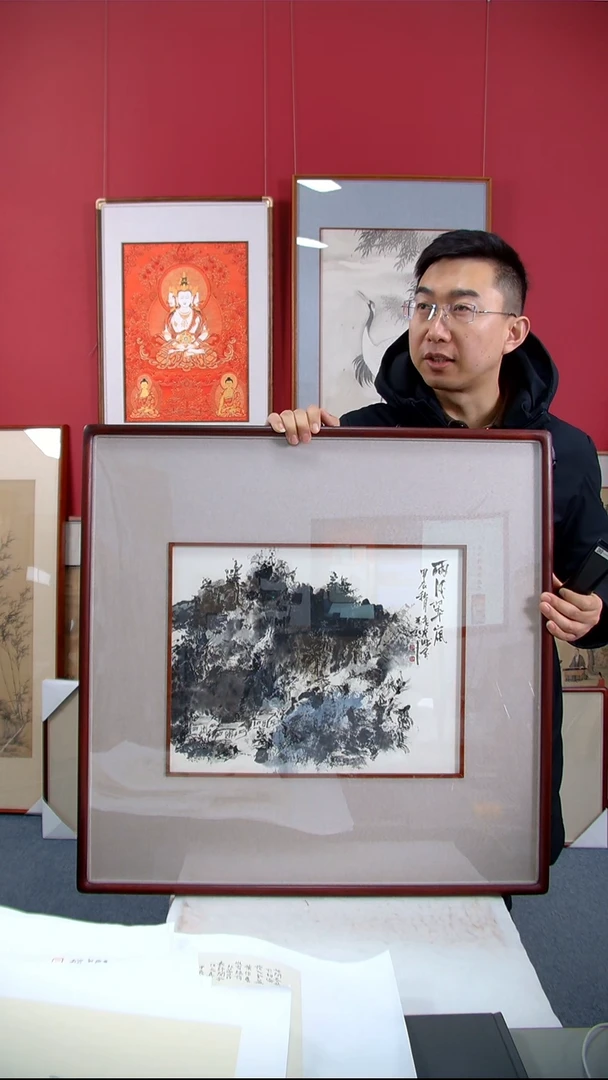 【闪购商品】国画张奎文《雨后》装裱72*72