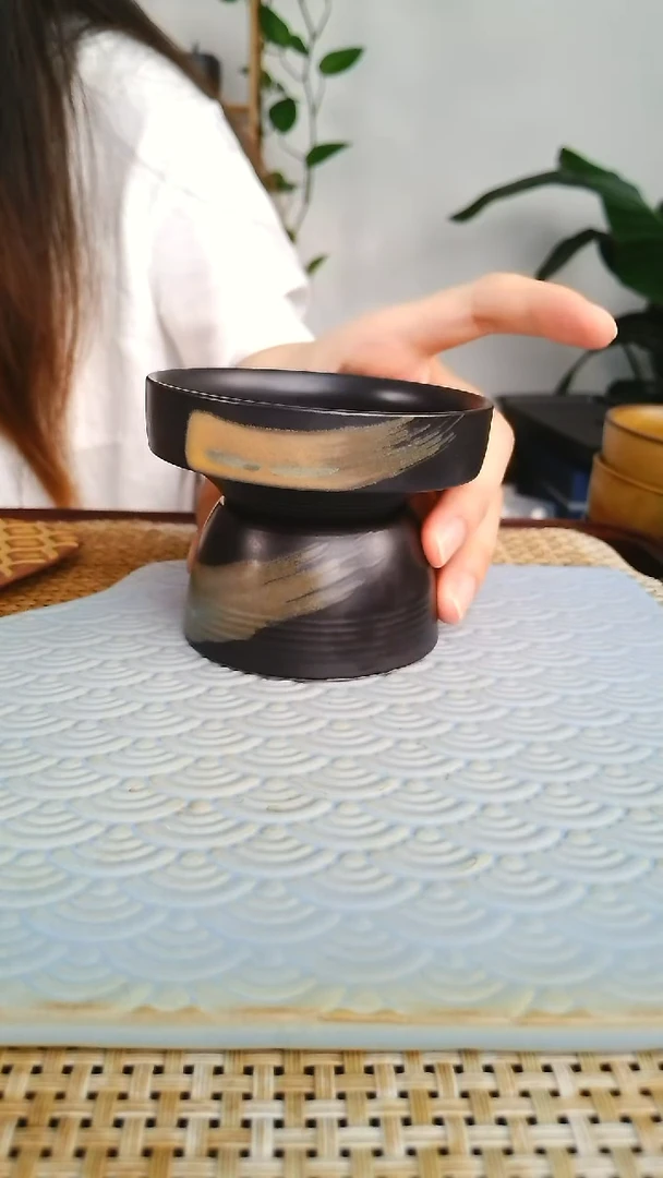 精品黑陶国风孤品茶漏