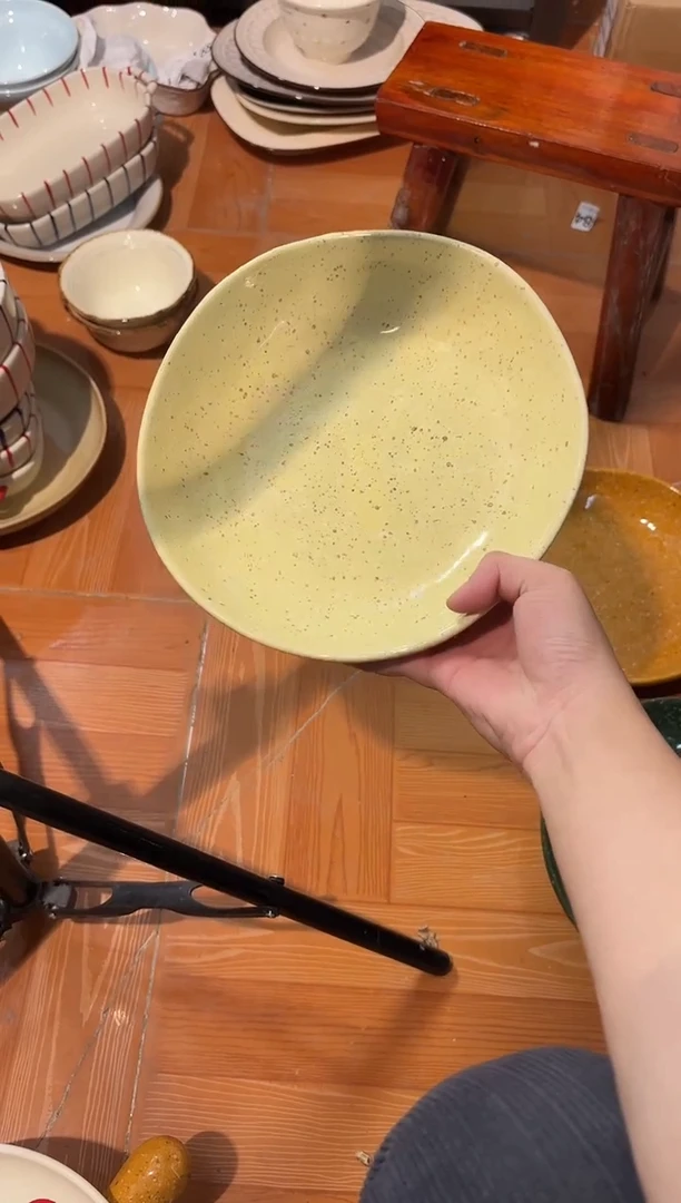 陶泼墨8英寸深盘*1黄色