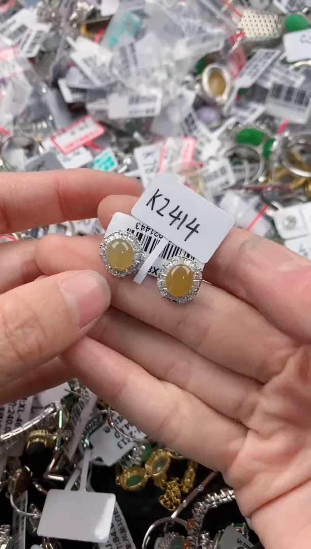 银S925镶嵌戒指翡翠444----8