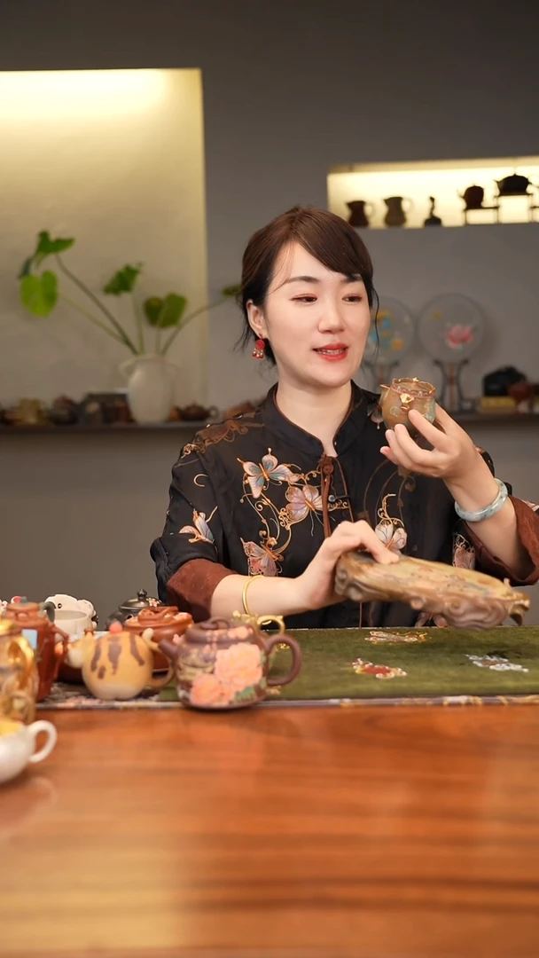茶壶紫砂柴烧青鸾手抓