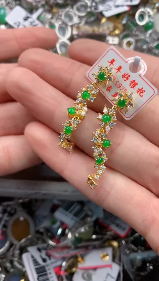 银S925镶嵌戒指翡翠666    5
