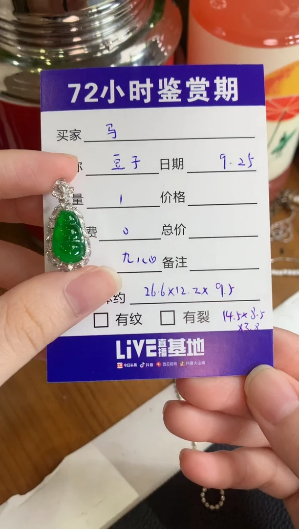 颈饰18K金镶嵌翡翠?****?绿豆子