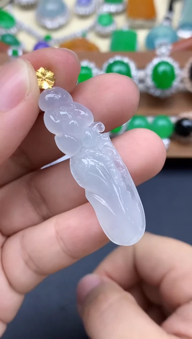 颈饰18K金镶嵌翡翠227-中国好珍宝