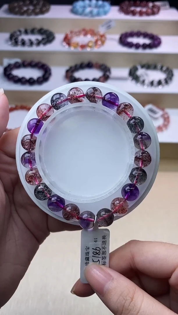 【闪购商品】水晶手链未镶嵌黑加仑超七单圈9m+