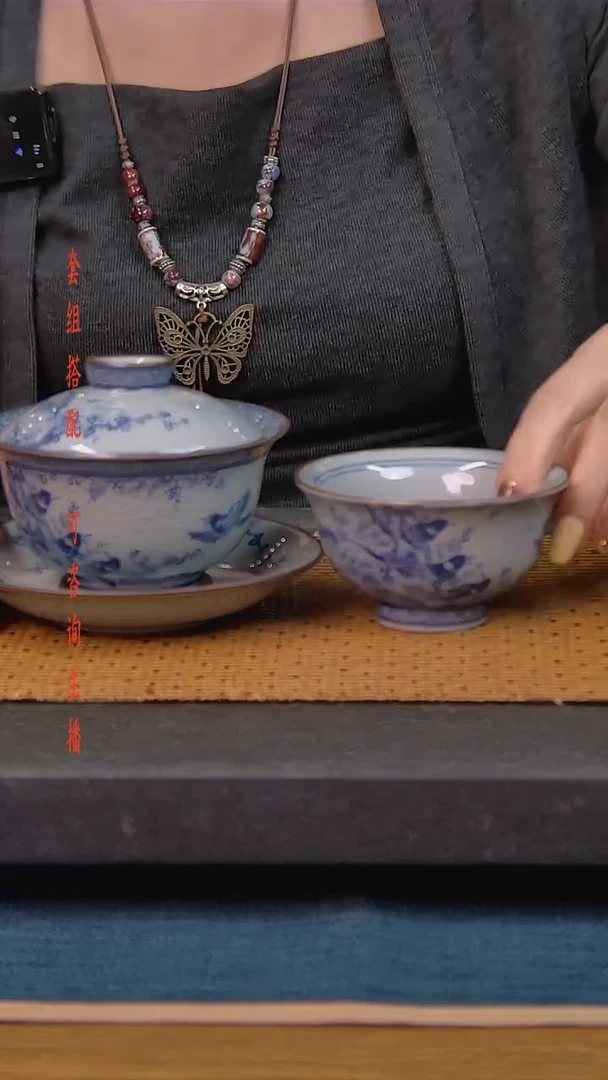 简装家用款2件套 老陶泥开片纹陶瓷茶具