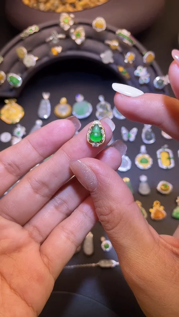 吊坠(不含链)银S925镶嵌翡翠1