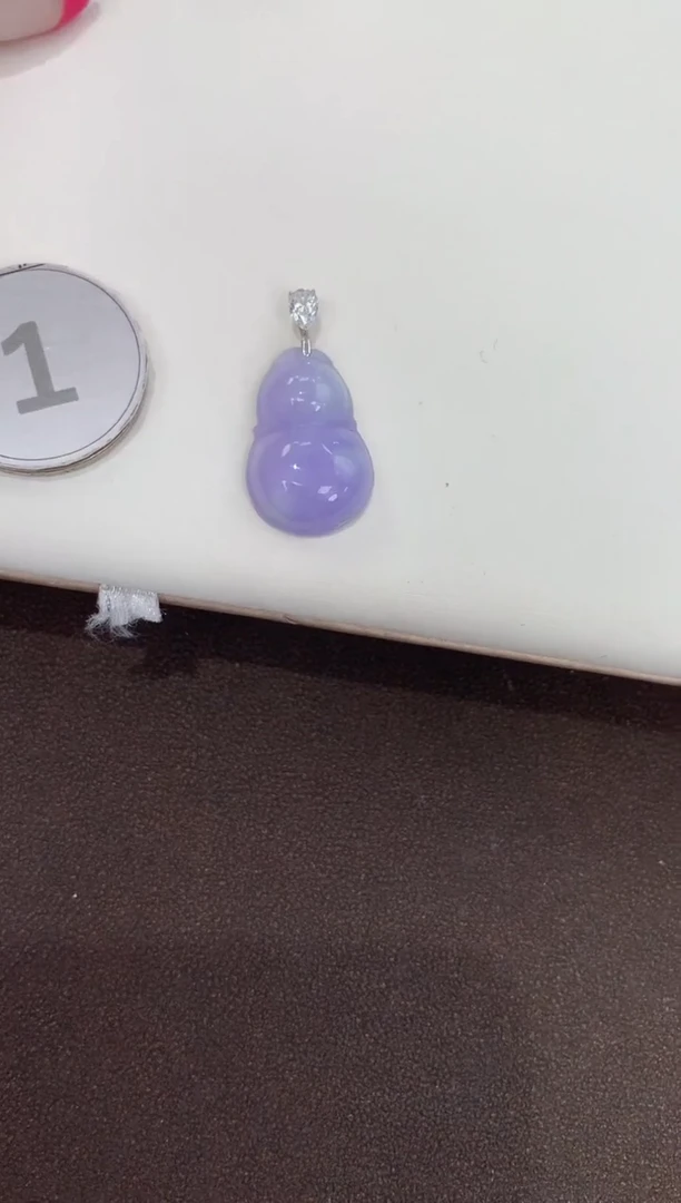 颈饰18K金镶嵌翡翠天然缅甸a货翡翠