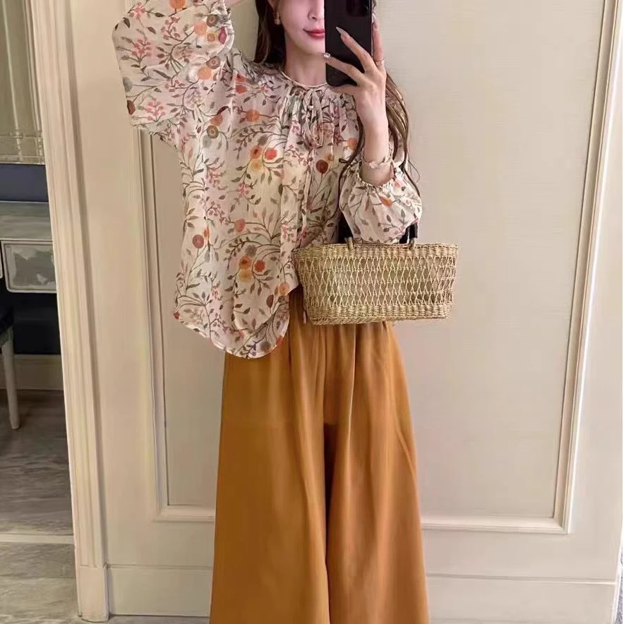 8876夏季设计感印花衬衫休闲防晒百搭上衣