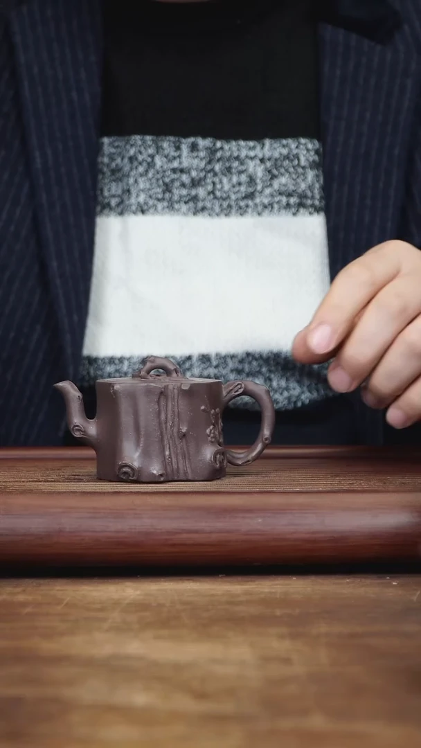 【闪购商品】紫砂茶壶120ml 全手梅桩 天青