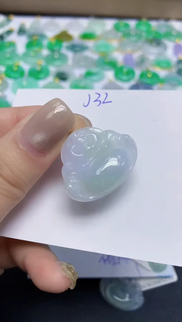 颈饰18K金镶嵌翡翠天然缅甸翡翠A货翡翠百元以上9元证书费自理