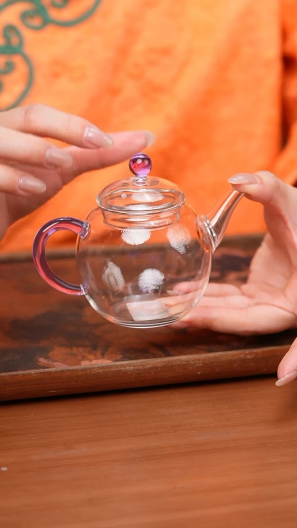 【闪购商品】玻璃茶壶/莫离/紫色/喜庆