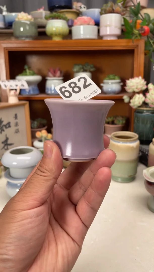 瓷片682微瑕知木花盆小芳