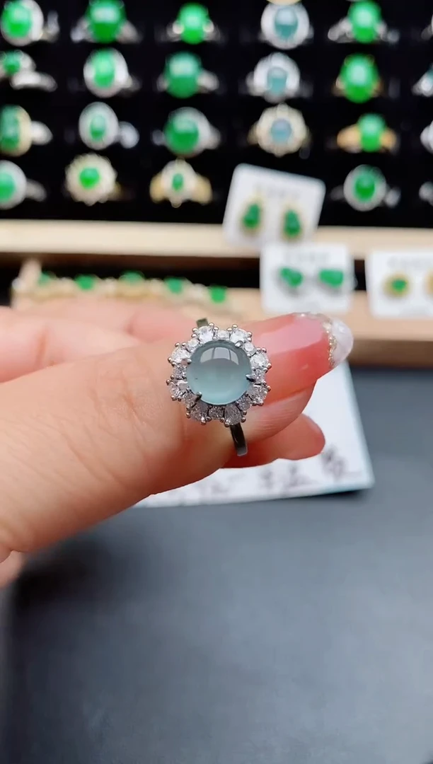 【闪购商品】翡翠戒指银S925镶嵌2121212