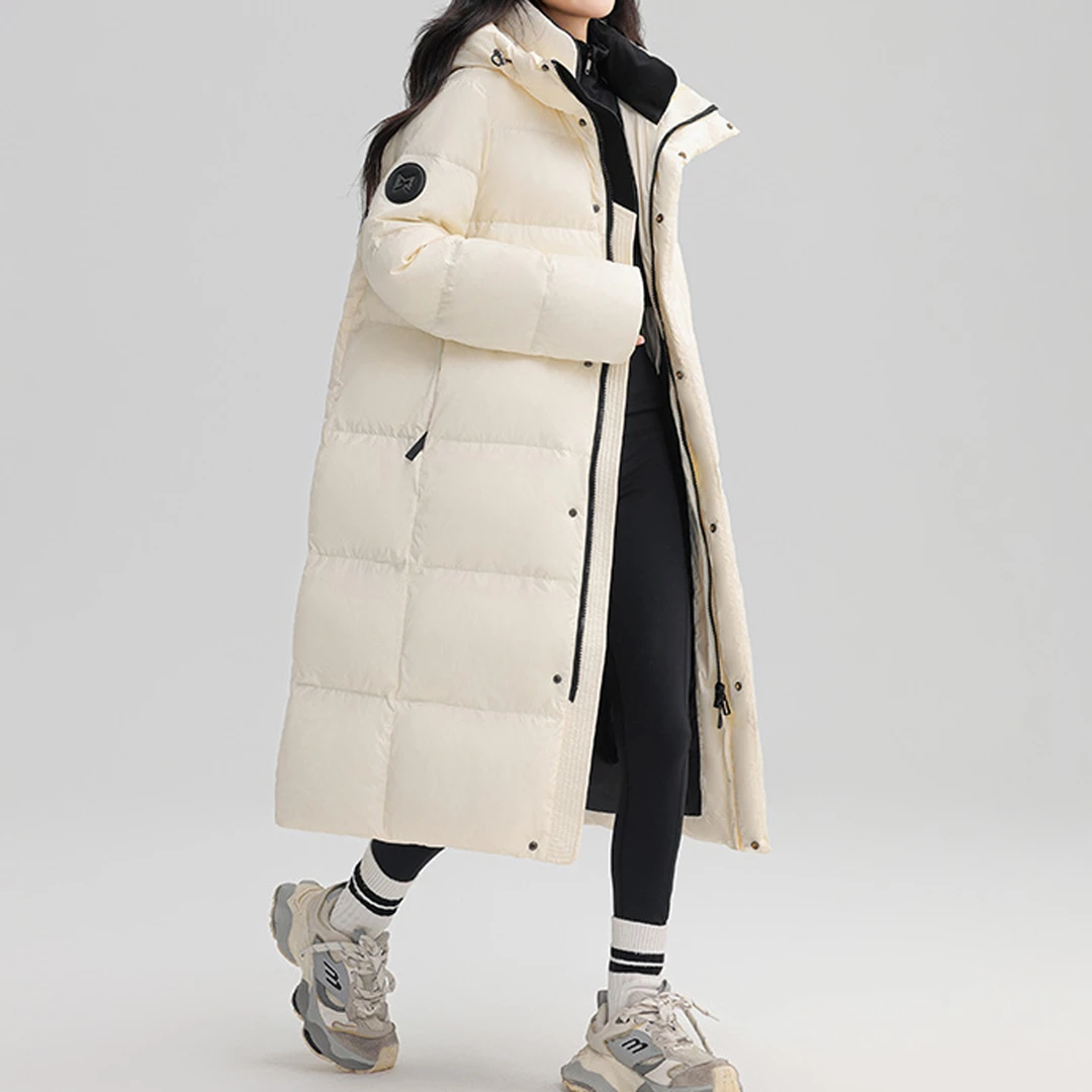 中长款亮面长款连帽女户外女士加厚情侣