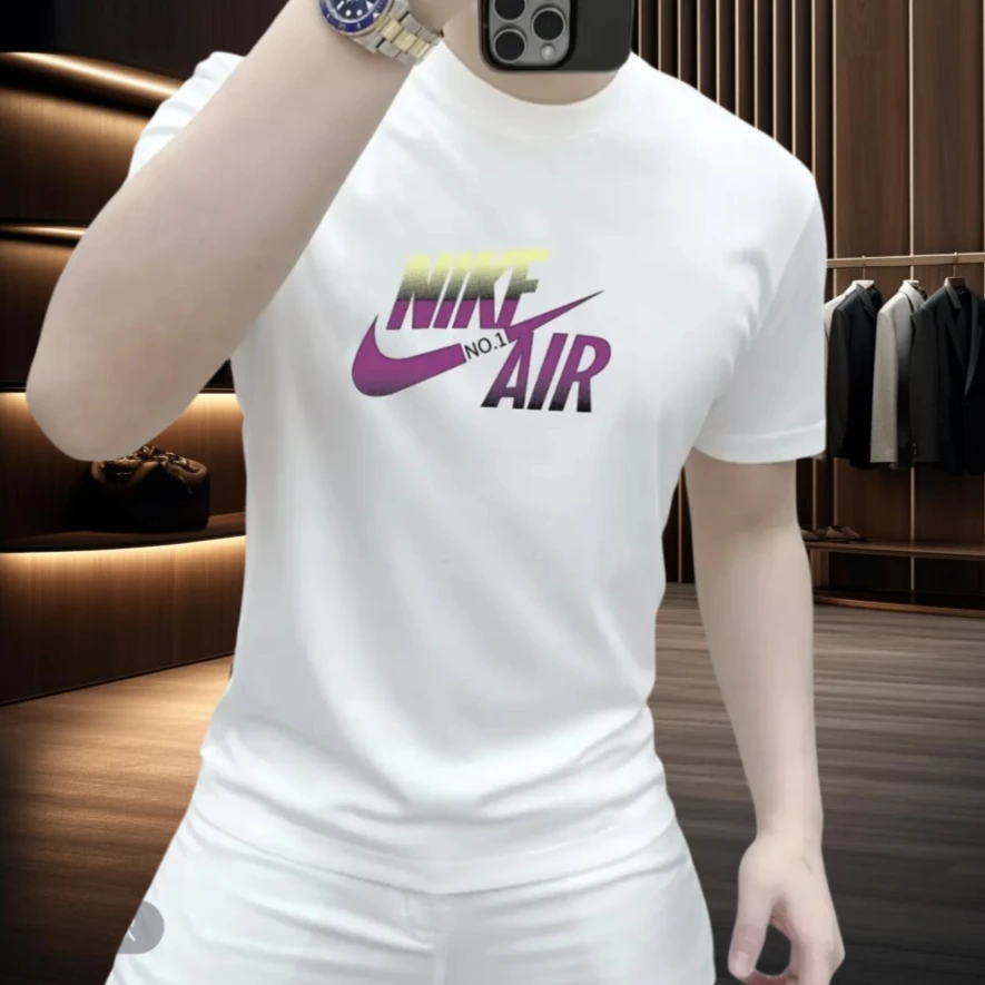 短袖T恤男圆领冰丝滑料半袖夏季修身冰感索罗娜凉感亲肤打底衫潮