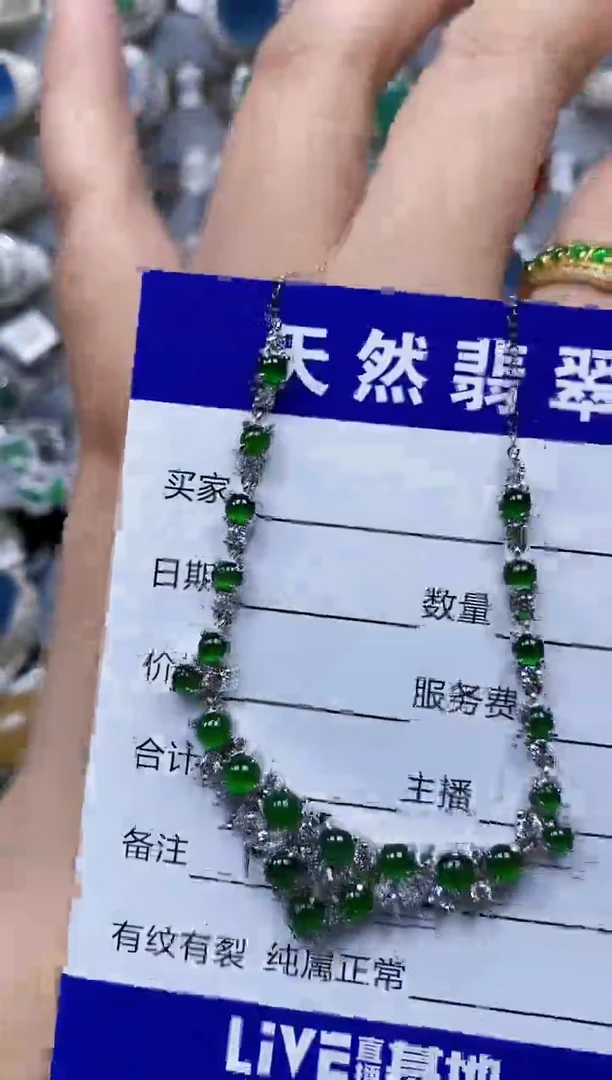 翡翠银S925镶嵌颈饰448