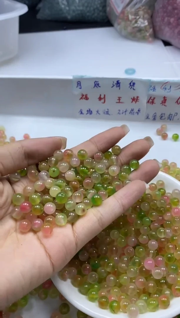 玛瑙/玉髓颈饰未镶嵌w26盐*源水蜜桃6mm*50颗