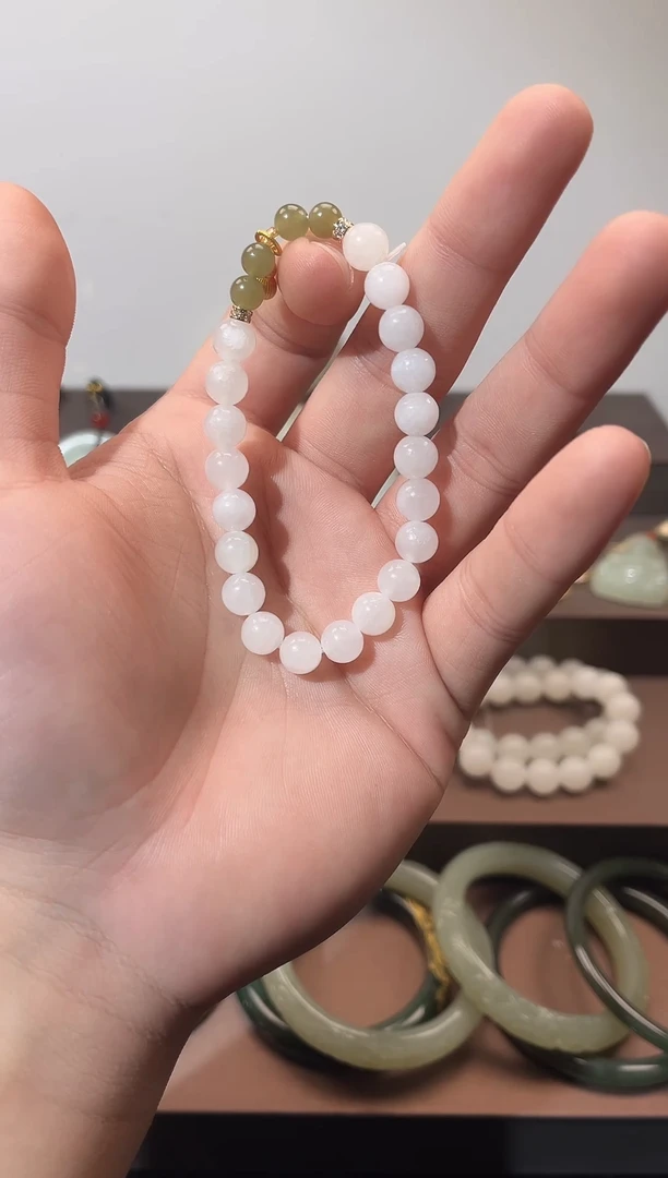 颈饰未镶嵌和田玉和田玉白玉手串