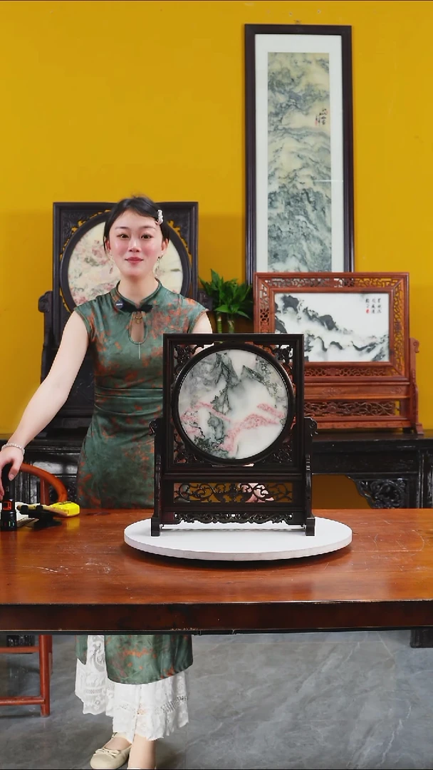 石材水**头天然大理石画摆件