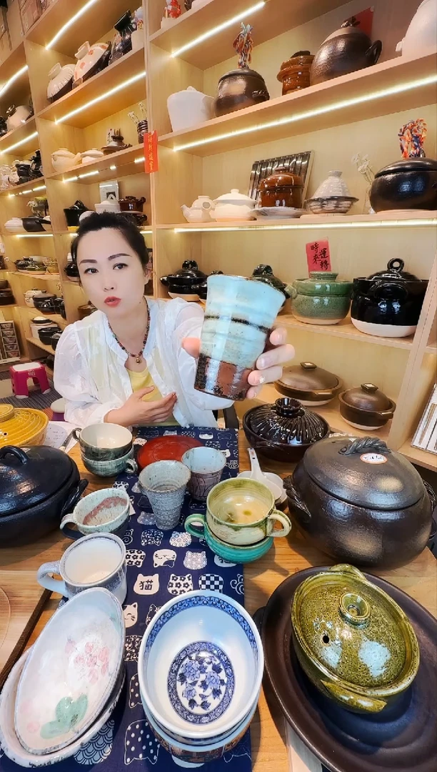 陶土日本进口信乐烧直口杯