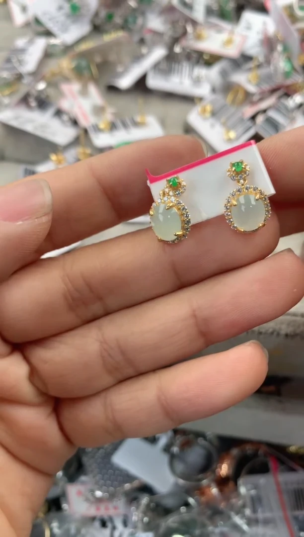 银S925镶嵌戒指翡翠666                5