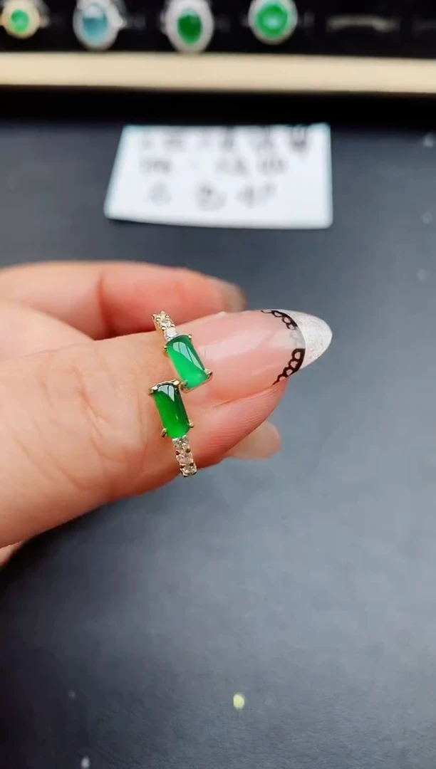 翡翠戒指银S925镶嵌12321