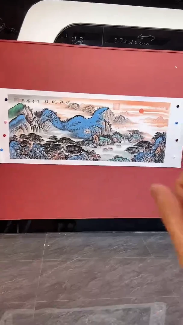 国画侠江帆影