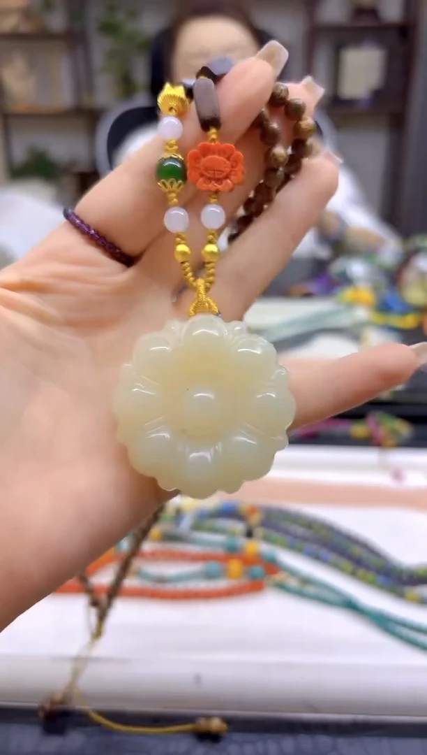 和田玉未镶嵌毛衣链DIY款M593