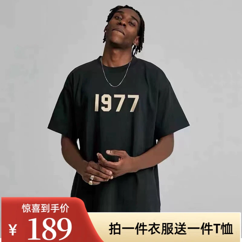 【拍一发二】1977数字短袖男女同款美潮男女同款宽松情侣短袖