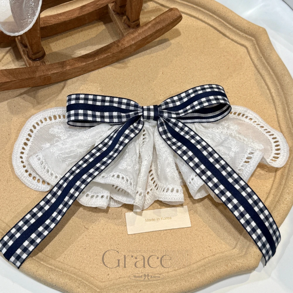 「赫本系列-格子裙摆」韩国25盛夏百搭弹夹一字夹盘发夹鸡半抓发