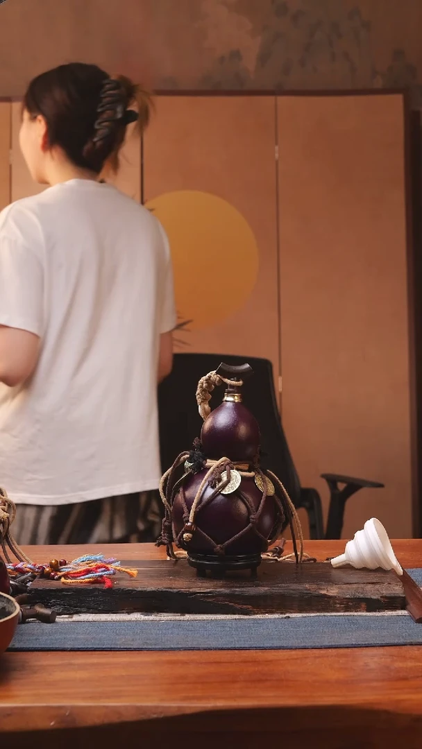 1384号精品大漆葫芦防腐防渗装水茶酒
