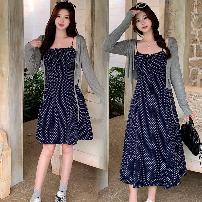 长短款2025胖mm大码春游出行衣服时尚防晒外套吊带收腰连衣裙搭配