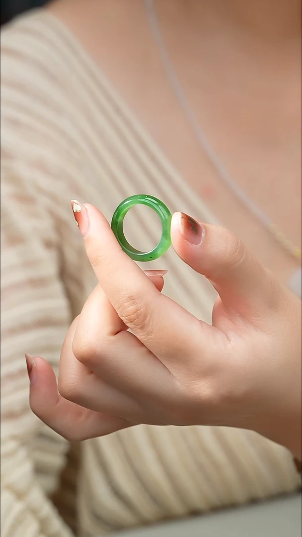 颈饰未镶嵌和田玉碧玉戒指14-19.5mm-N0208513-1104