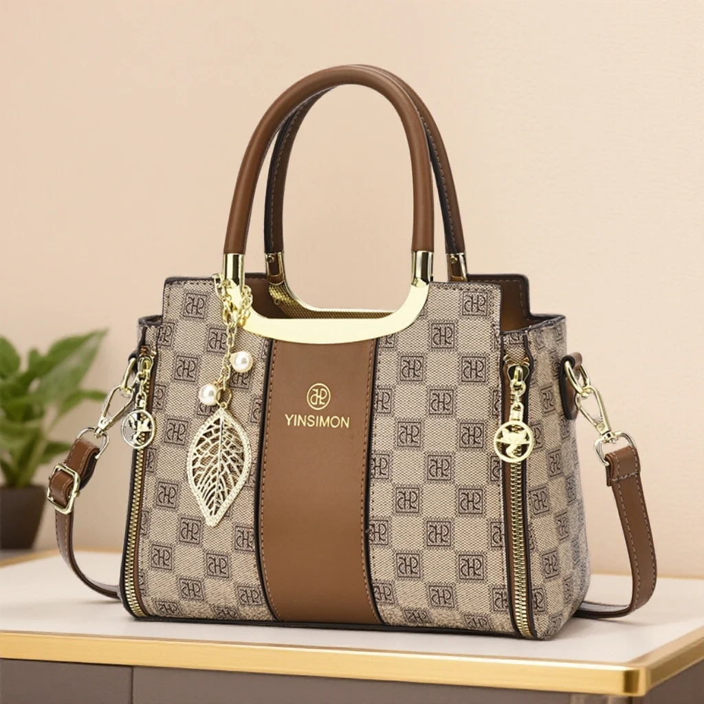 轻奢时尚洋气中年女士妈妈包2026新款百搭托特包小众单肩斜挎包