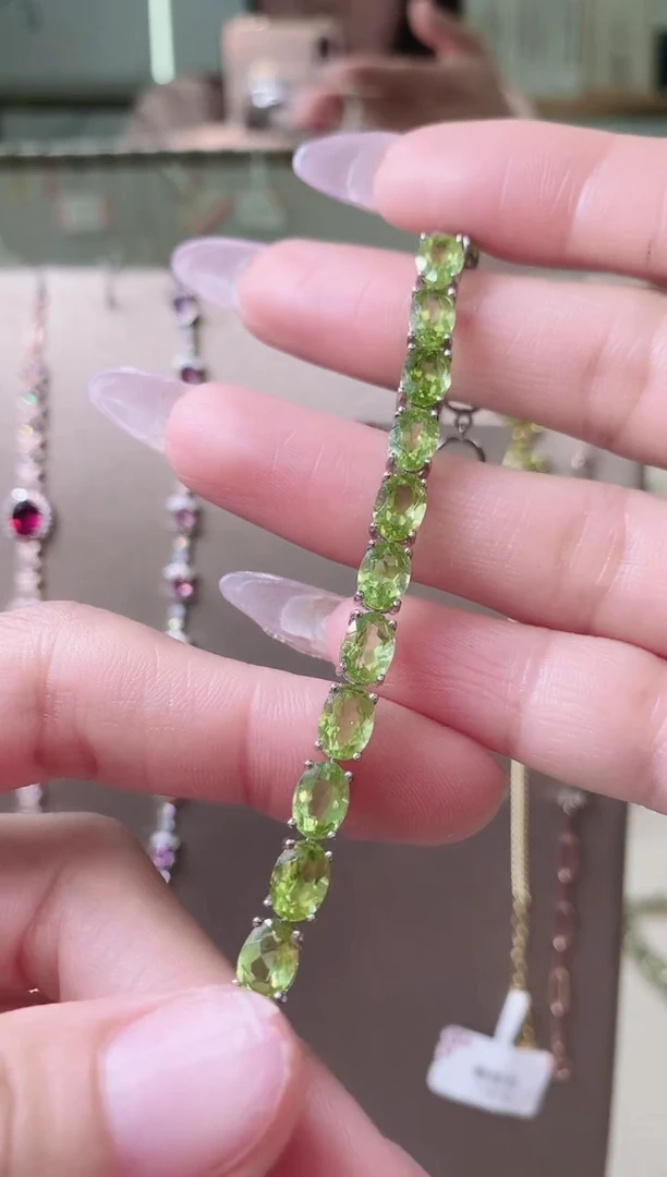【闪购商品】橄榄石手链银S925镶嵌94-20
