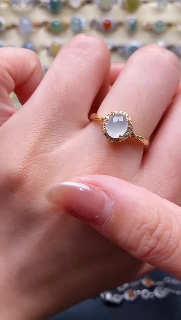 翡翠戒指银S925镶嵌44444444+1