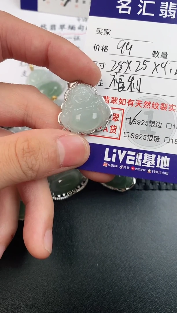 翡翠银S925镶嵌颈饰·