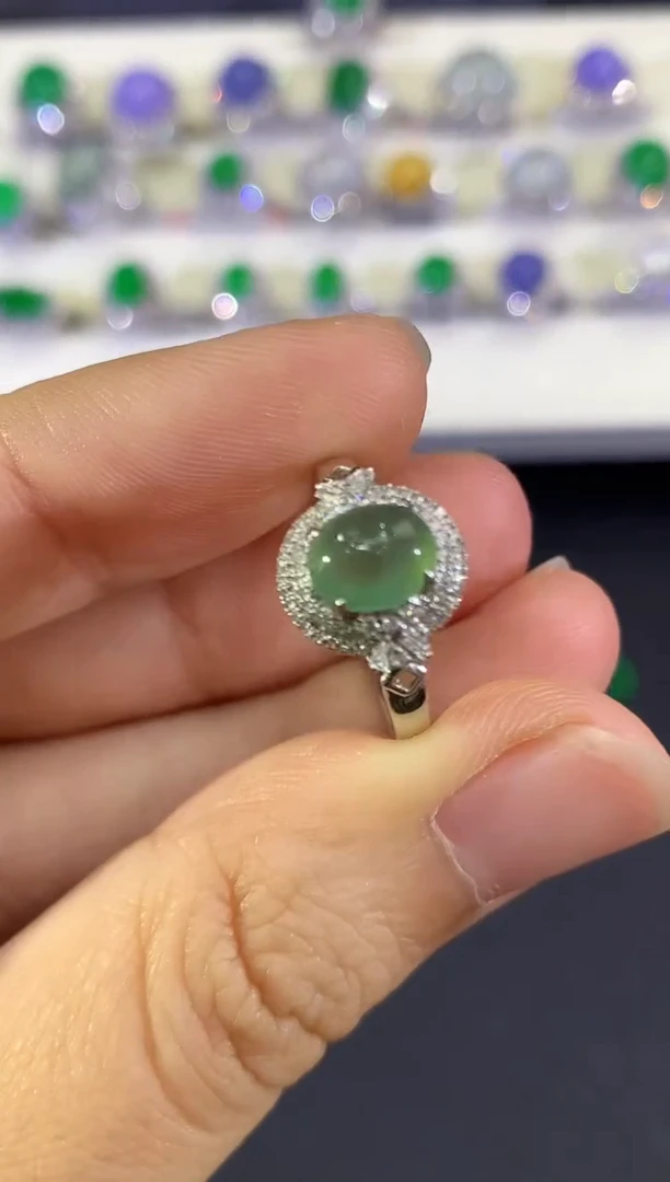 18K金镶嵌戒指翡翠B50