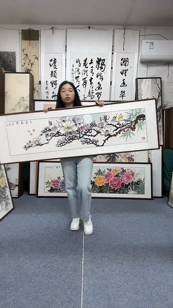 国画50*162实木画框京东包邮手绘