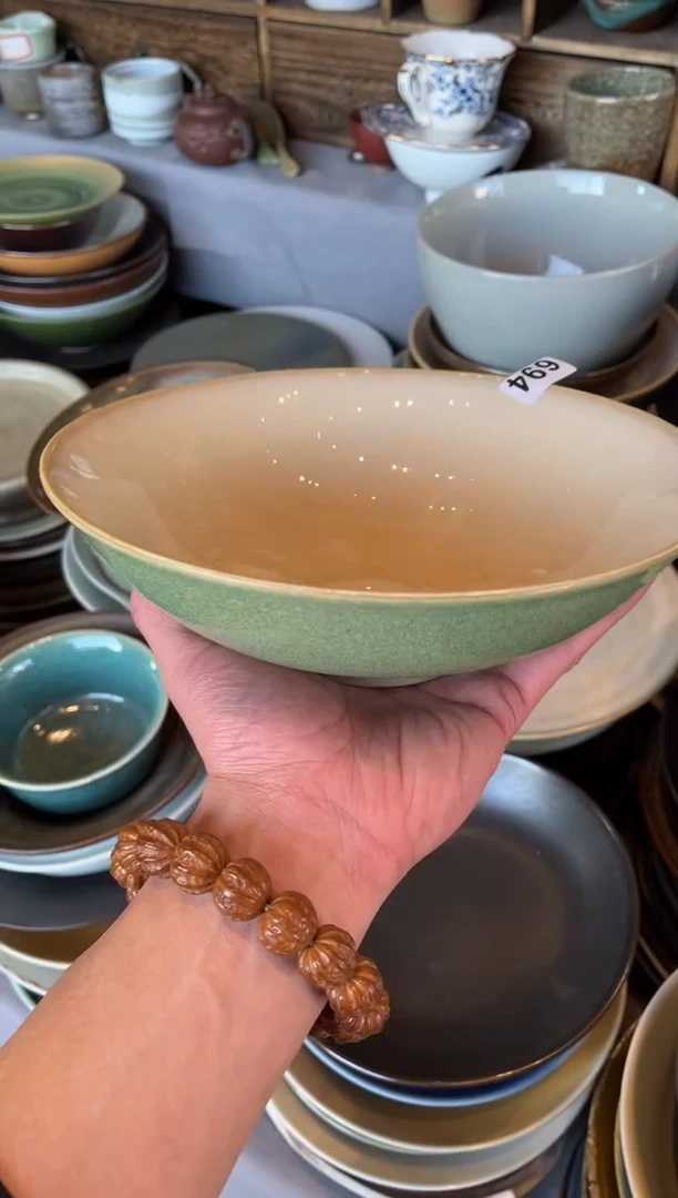 【闪购商品】瓷片694，只此青绿敞口碗汤碗