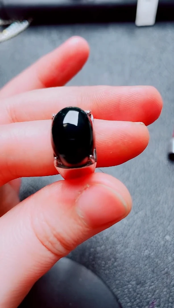 银S925镶嵌戒指翡翠111