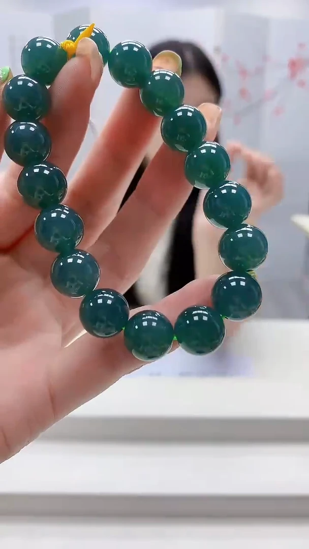 未镶嵌定制翡翠4812ry-毛货手串20