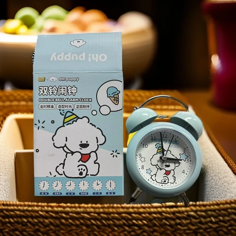 小狗帕皮双铃圆形闹钟