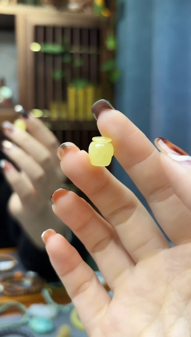 裸石蜜蜡未镶嵌蜜蜡蜜罐配饰GW