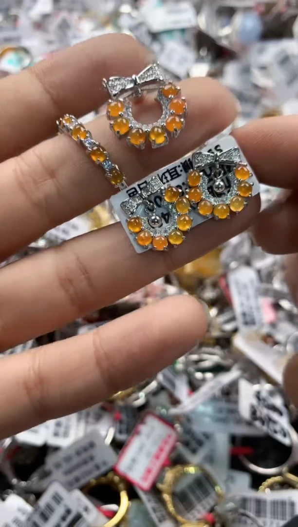 银S925镶嵌戒指翡翠13    8